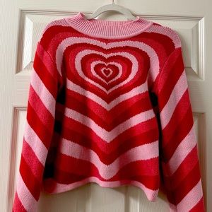 💗 HEART WAVE SWEATER - Cider - Pink/Red - Size S